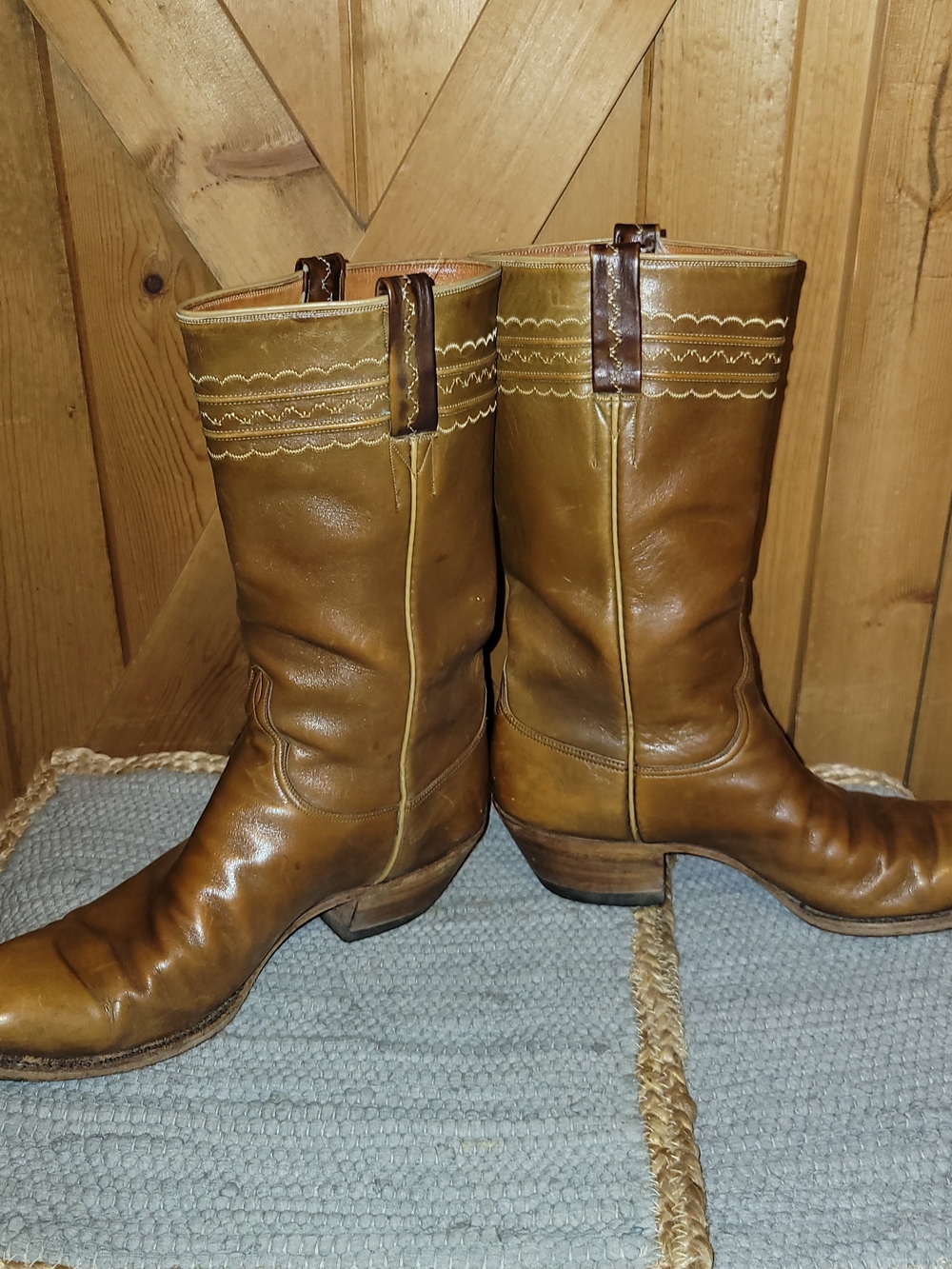 Vintage Lucchese San Antonio Leather Western Boots Mens 9D 1967 Craftsmanship - Picture 2 of 13